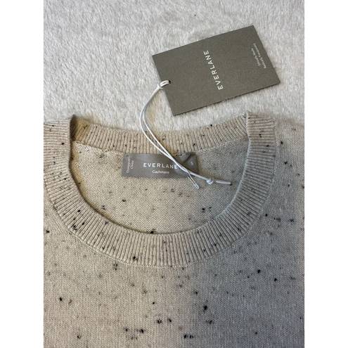 Everlane  The Cashmere Sweater Tee Short Sleeve Beige Speckled Sz M NWT MSRP $90