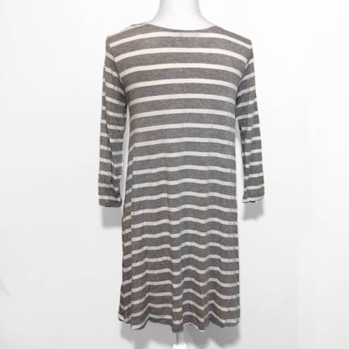 PaperMoon New Heather Gray White Striped Strappy Loose Dress