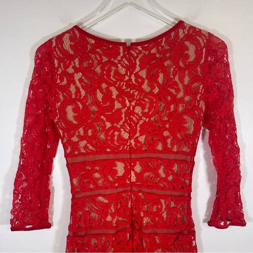 Ruby ERIN Erin Fetherston Lace 3/4 Sleeve Dress,  Red Ling Sleeve Size 0