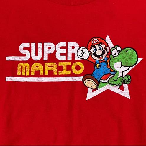 Nintendo Super Mario Long Sleeve T-Shirt Red Tee Crew Neck Video Game