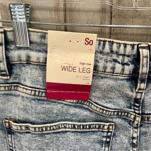 SO NWT  Acid Wash High Rise Wide Leg Jeans