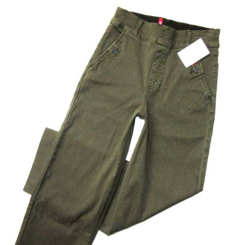 Spanx NWT  20312R Stretch Twill Cropped Wide Leg in Darkened Olive Khaki Pants XS