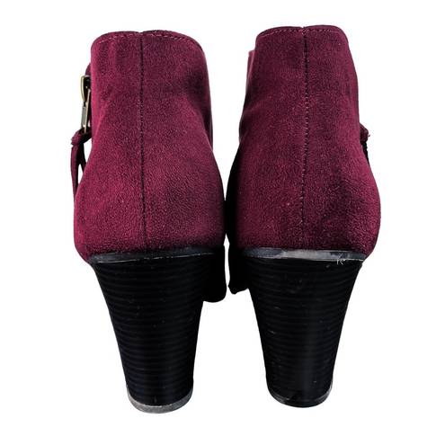 Charlotte Russe  Burgundy Faux Suede Ankle Booties 9M