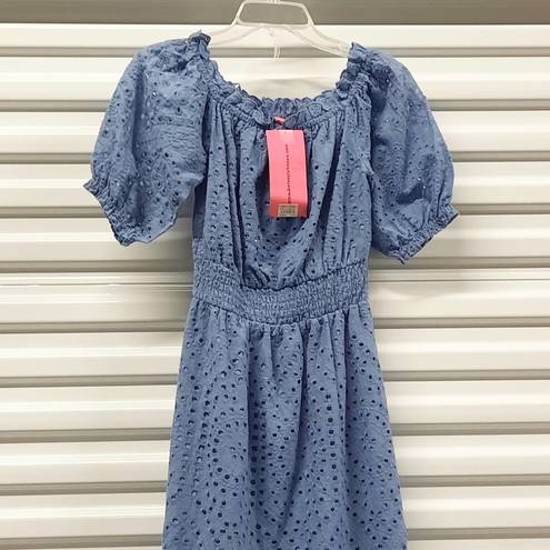 Betsey Johnson  Womens Dress Size Small Blue Off Shoulder