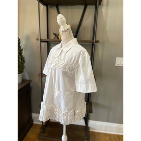 Jason Wu  Oversized Ruffle Shirt White Womens Size Small