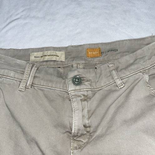 Pilcro  Pants Womens 27 Hyphen Chino Mid Rise Tan Pockets Stretchy Slim Tapered