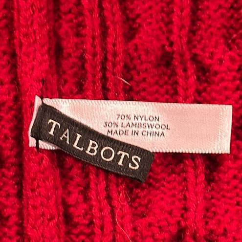 Talbots  lambs wool blend cable knit hat/beanie and scarf