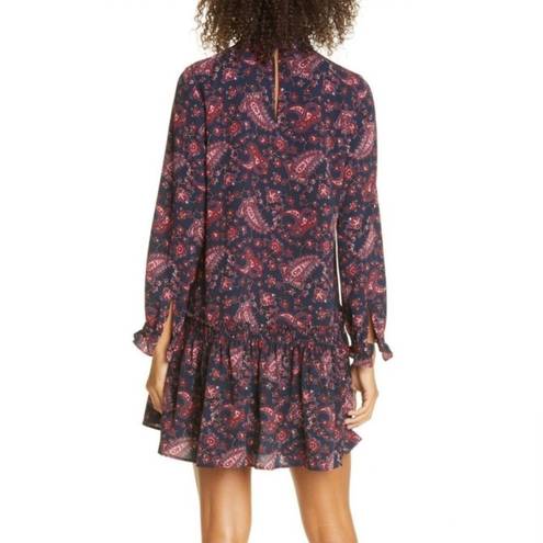 Rebecca Taylor La Vie  Madeleine Drop Waist Paisley Dress Size Small