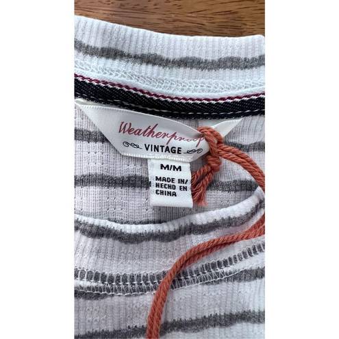 Weatherproof Vintage  Women's Striped Drop Shoulder Top Gray Sz Medium NWT P1-217