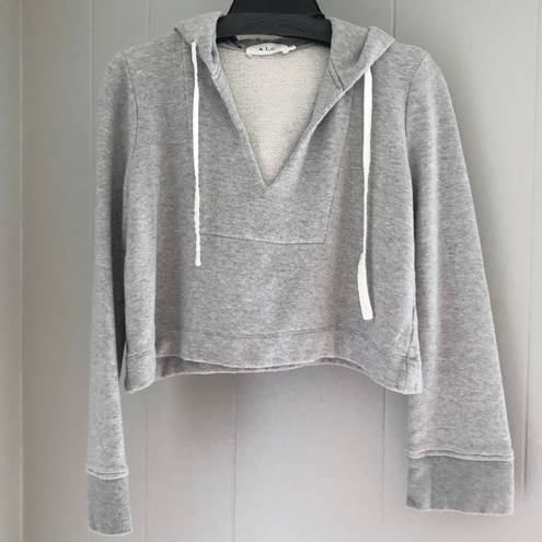 ALC Frank A.L.C. On Duty Gray Declan Cropped Hoodie Sweatshirt XS Women’s Chrissy Teigen