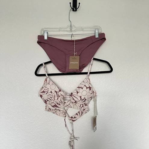 Patagonia  Bikini Focal Point Top (L) Sunamee Bottoms (M) in Mauve