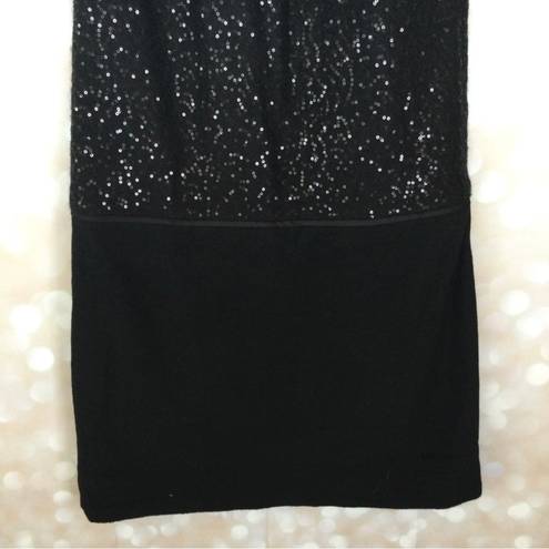 The Loft  Black Sequin Wool Blend Dress Size 2Tall