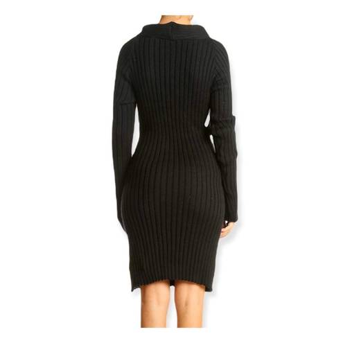 Renee C  Long Sleeve Ribbed Knit Sweater Dress