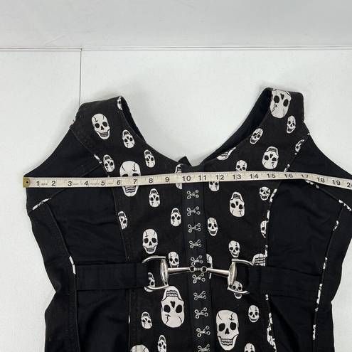 Royal Bones  Sz XXL Halter Top Skull Print Corset Bustier Vtg Horsebit Harness