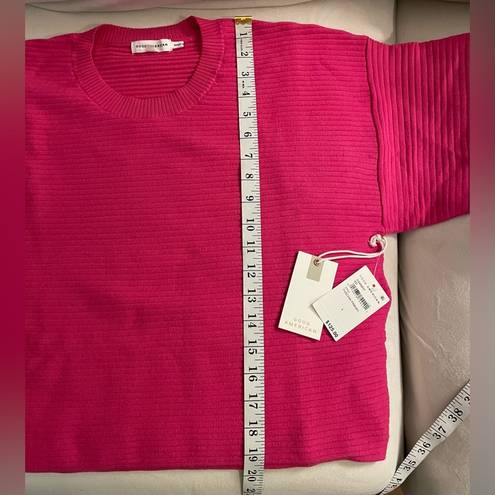 Good American NWT  Ribbed CREWNECK SWEATER FUSCHIA PINK Size S