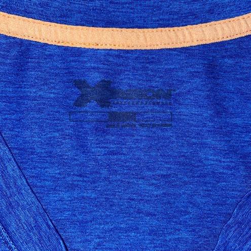 Xersion v-cut dri fit short sleeve activewear shirt blue sz S women