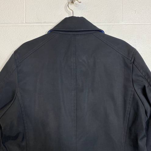 Banana Republic Black Blue Liner Double Breasted Peacoat Trench Coat Size Large