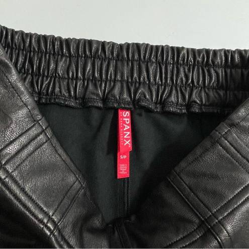 Spanx NWT  Leather Like Faux Leather Noir Black Jogger Pants Size Small