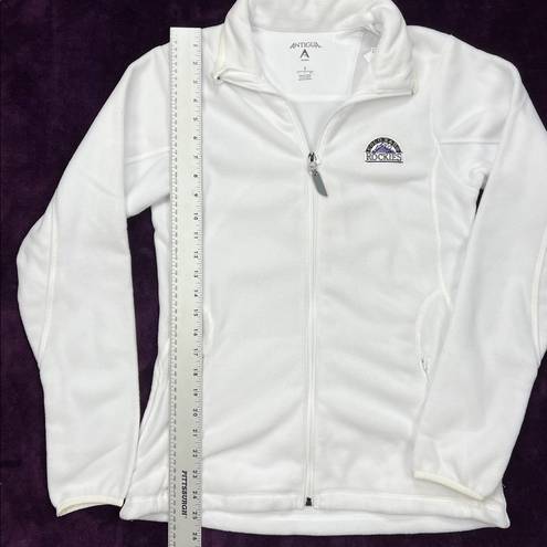 Antigua Colorado Rockies White Fleece Jacket