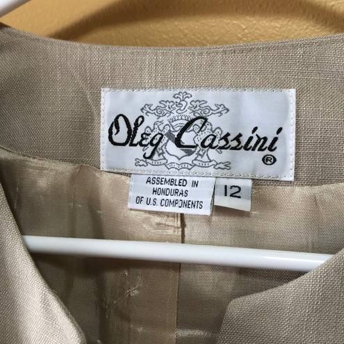 Oleg Cassini  Beige Blazer Jacket Size 12
