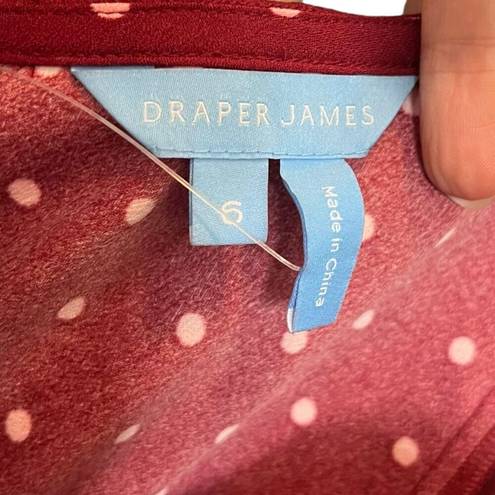 Draper James  Mini Shift Dress Preppy Merlot Red Polka Dot Womens Size 6 SAMPLE