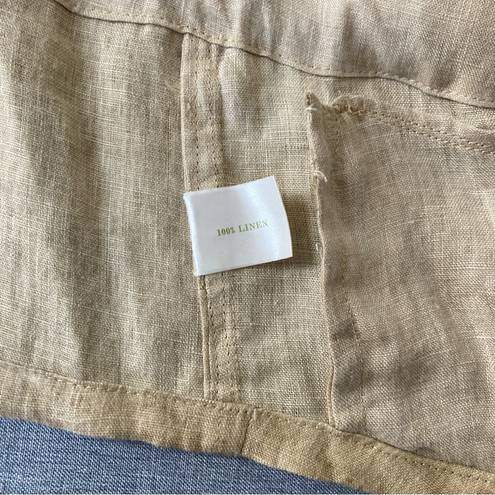 Koch  100% Linen Vest Safari Utility Coastal Old Money Tie Front Pockets XS