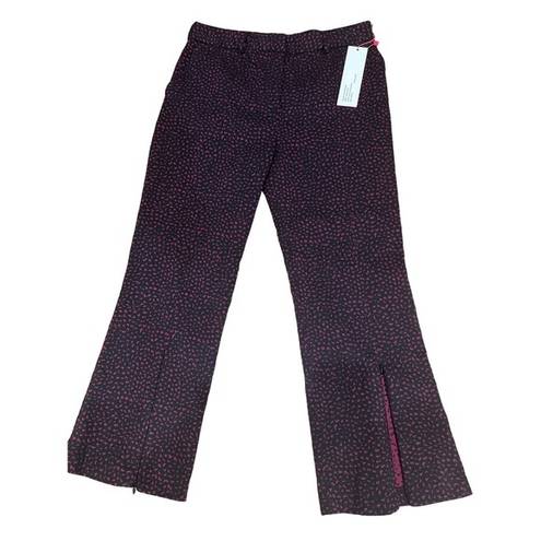 Parker  Cherry Flare Cropped Front Hem Zipper Pant Womens S NWT