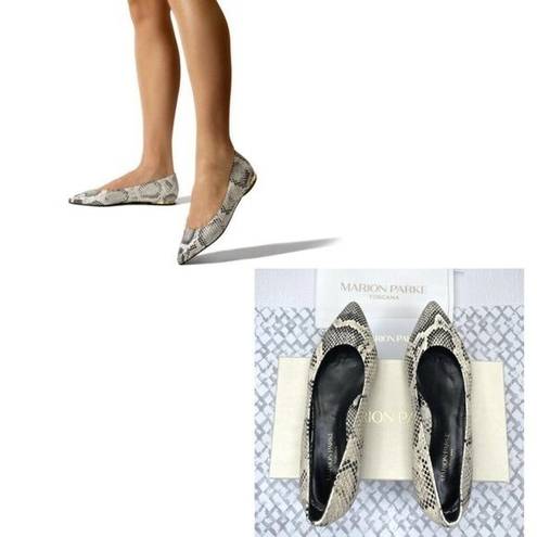 PARKE MARION  Must Have Flat Python Snake Print Classic Pointy Toe Flat, Size 37