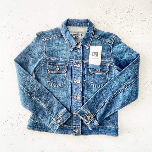 Lee  Modern Series Holden Dark Wash Denim Button Up Jean Jacket Side Small NWT