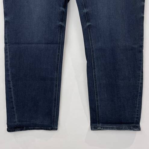 prAna New  Buxton Mid Rise Slim Boyfriend Jeans Stretch Denim Deep Blue Size 14