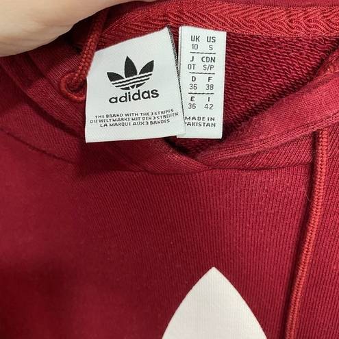 Adidas  burgundy trefoil hoodie size small