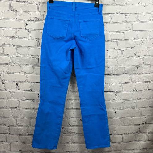 L'Agence L’agence Women’s Alexia Crop Cigarette Denim Jeans High Rise Neon Blue 24 NWT