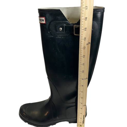 Hunter  Original Women's Glossy Black Tall Rain Boots Size 8