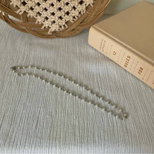 American Vintage Vintage “Marta” Seed Pearl Silver Chain Necklace Elegant Classic Minimal