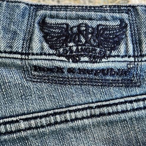 Rock & Republic  Washed Denim Fly Front Boot Cut Mid‎ Rise Jeans Size 32