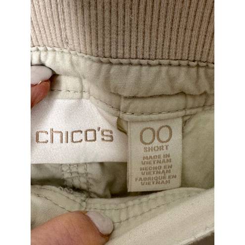 Chico's  Beige Bermuda Cuffed Shorts Women's Size XS 2