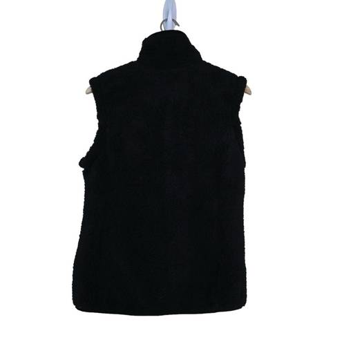 Free Country  Womens M High Pile Double Faced Plush Vest in Black NEW