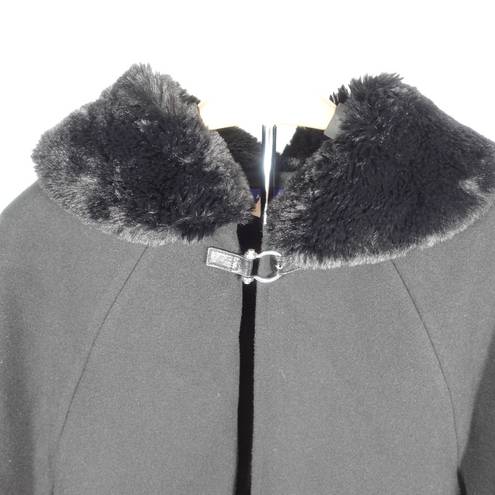 Apt. 9  Women's Faux-Fur Collar Cape in Black - One Size