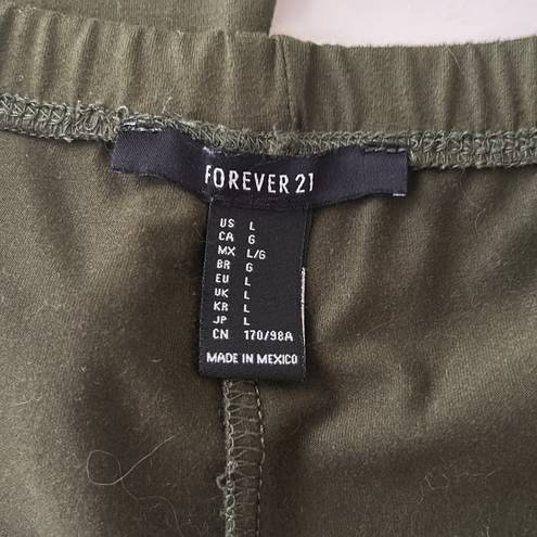 Forever 21  Army Green Bell Bottom Flair Leggings