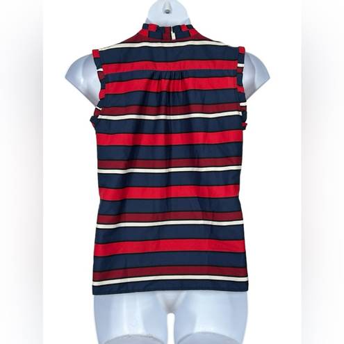 Tommy Hilfiger  Red White & Blue Striped Patriotic Sleeveless Blouse Size Medium