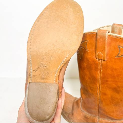 Dingo VTG  Brown Leather Cowboy Western Boots Size 11 Women’s Cowgirl Tan