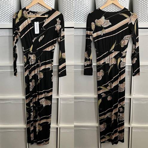 Novella Royale  Onyx Geo Bloom Siren Maxi Dress