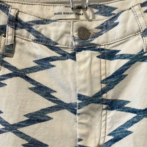 Isabel Marant  ETOILE, Ikat Nessa Printed Cropped Jeans, Size 38  (US, Size 6)