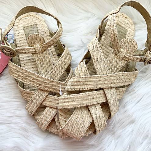 Farm Rio Raffia Zig Zag Woven Sandals Size 10 NWT