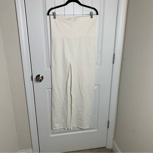 SKIMS  sarong white slit front maxi skirt size large coverup summer beach cruise