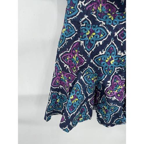 Natori Josie  Ruffle One Shoulder Women 2 Retro Y2K Paisley Colorful Mini Dress