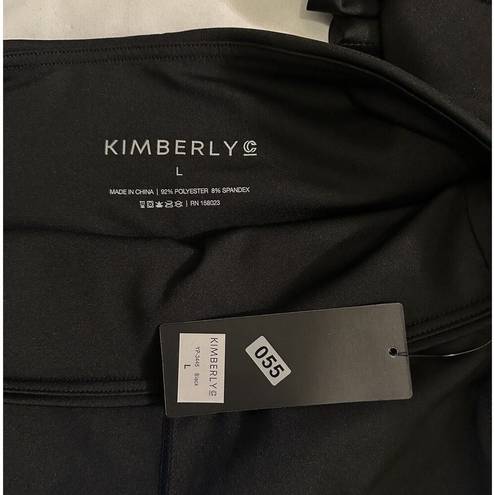 Kimberly  Double Pocket Black Leggings Size Large NWT