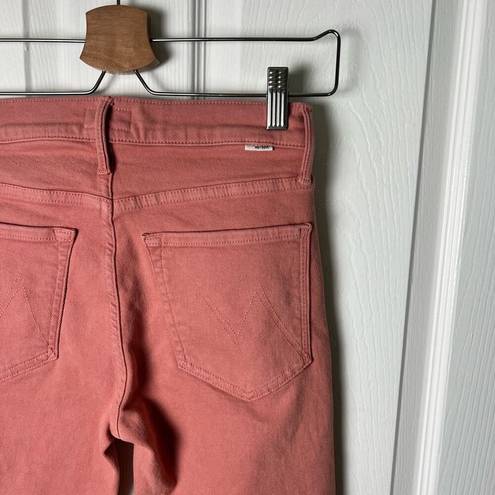 Mother Pink Cotton Blend The Stash Mid Rise Dazzler Ankle Jeans Second Chance 26