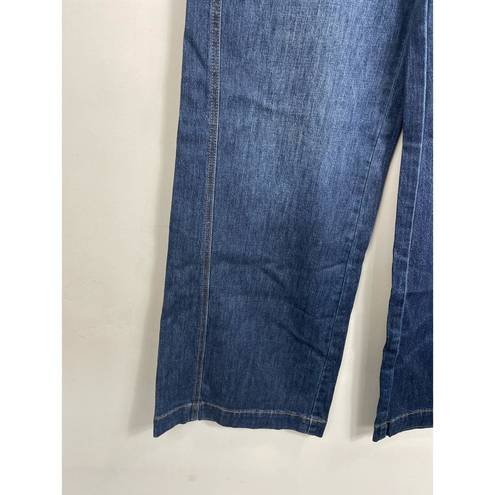 Pilcro Anthropologie Wide Leg Jeans Sz 28 Dark Wash Blue Denim Looser Fit