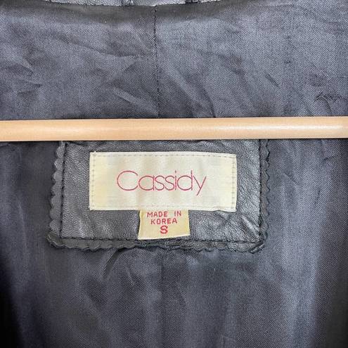 Cassidy Vintage 1980's Leather Blazer Coat Black Size Small